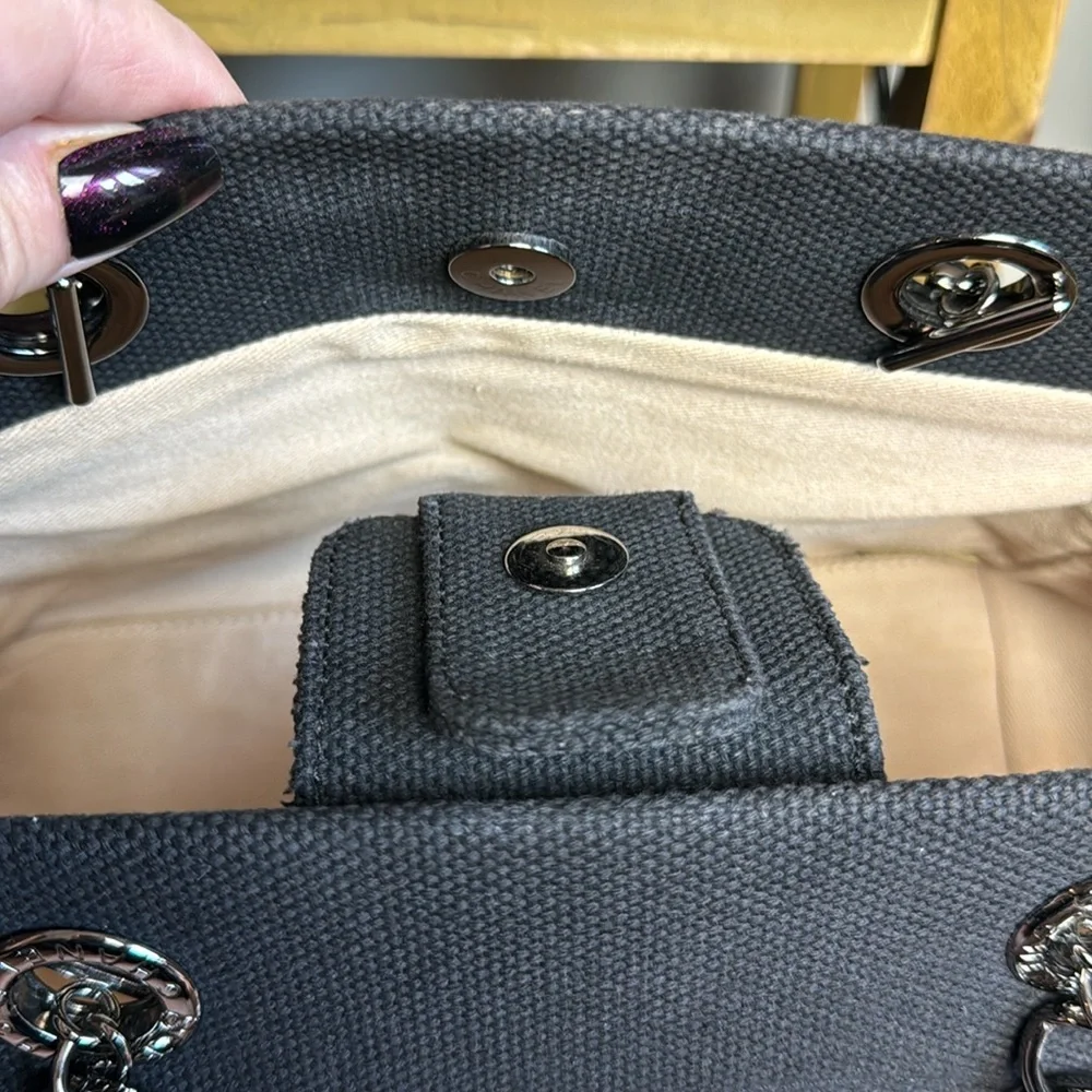 🔥Authentic Chanel lambskin chocolate bar, canvas small tote bag